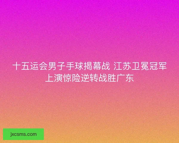 十五运会男子手球揭幕战 江苏卫冕冠军上演惊险逆转战胜广东
