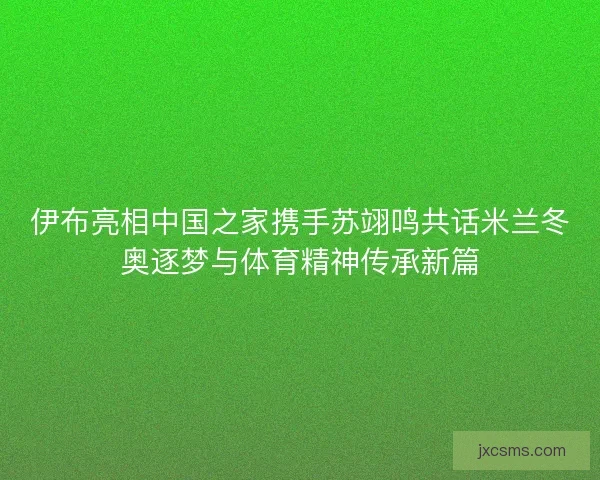 伊布亮相中国之家携手苏翊鸣共话米兰冬奥逐梦与体育精神传承新篇
